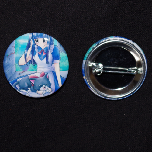 Button "Alice & Kitty" 37mm